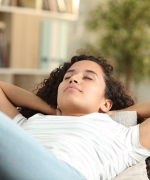 Woman resting after treatment