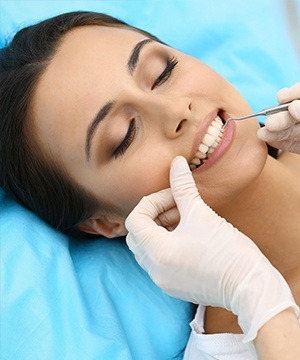 Woman durng dental exam