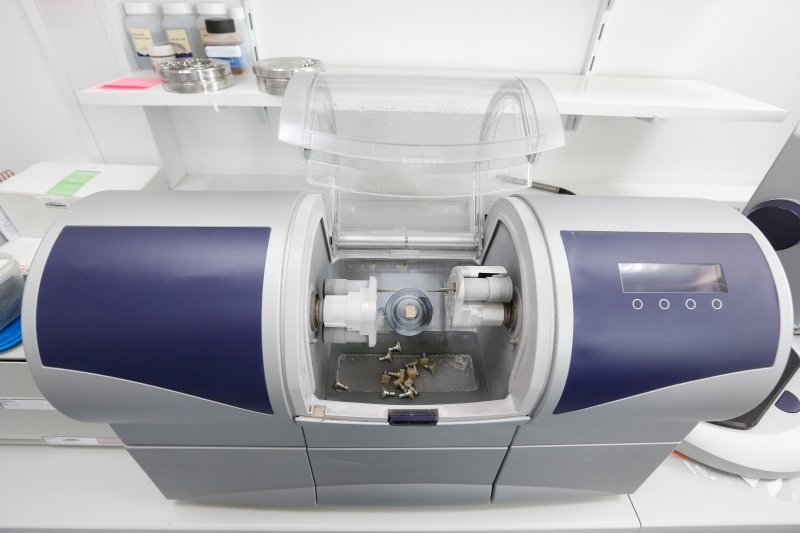 A CEREC same-day crown milling machine.