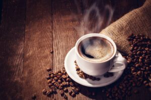 Cup of coffee. 